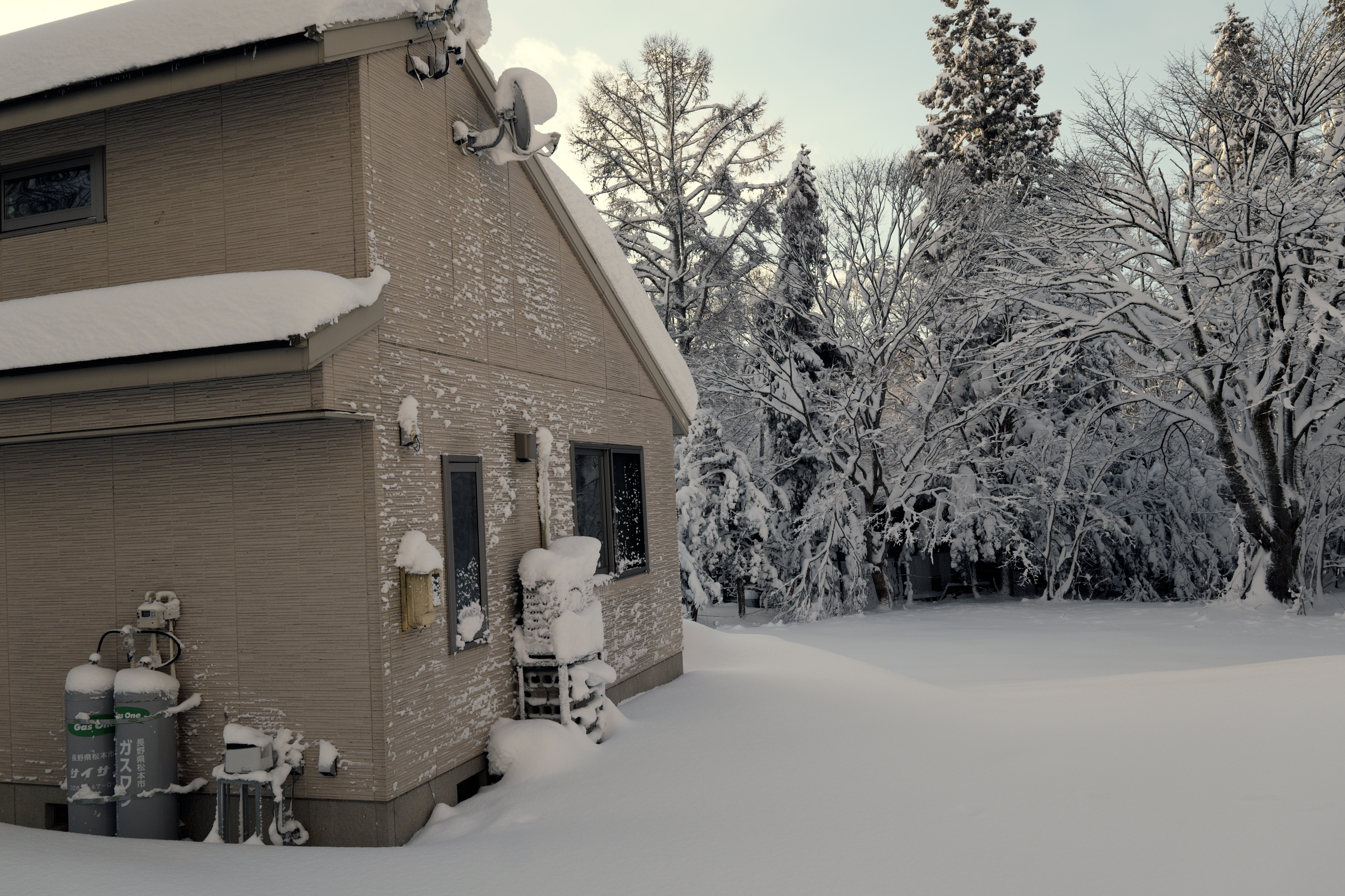 House exterior in winter